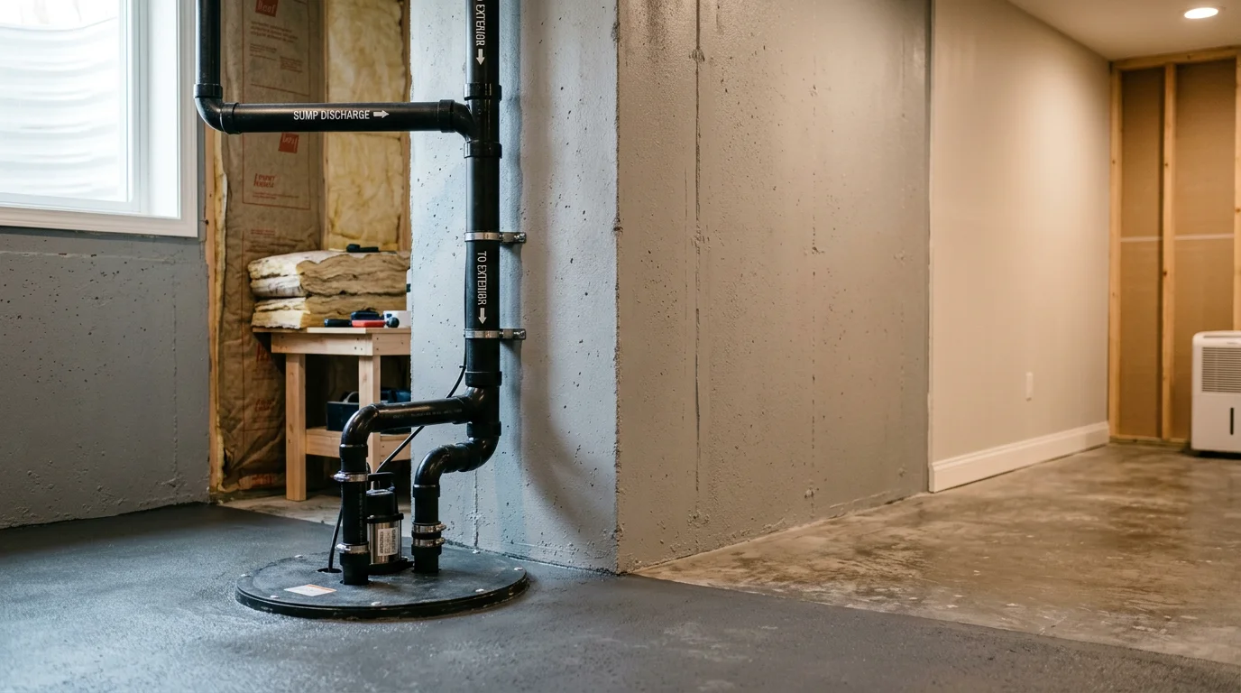 Sump pump installation and basement waterproofing in Indianapolis