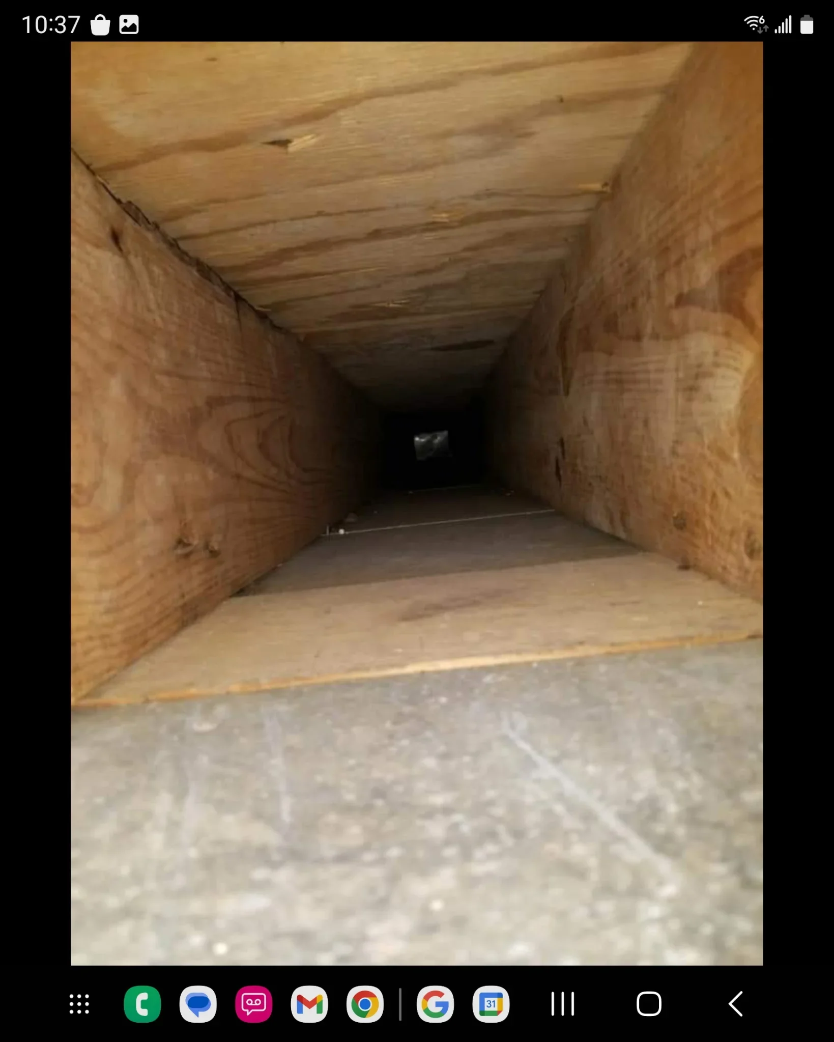 Wooden ductwork framing and installation with joists and structural supports