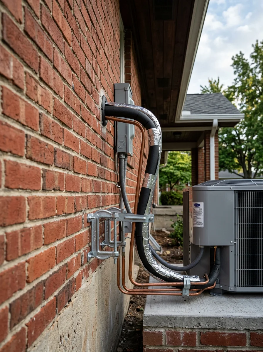 Close-up of skilled craftwork being performed on an Indianapolis home's exterior, showing attention to detail and quality workmanship.